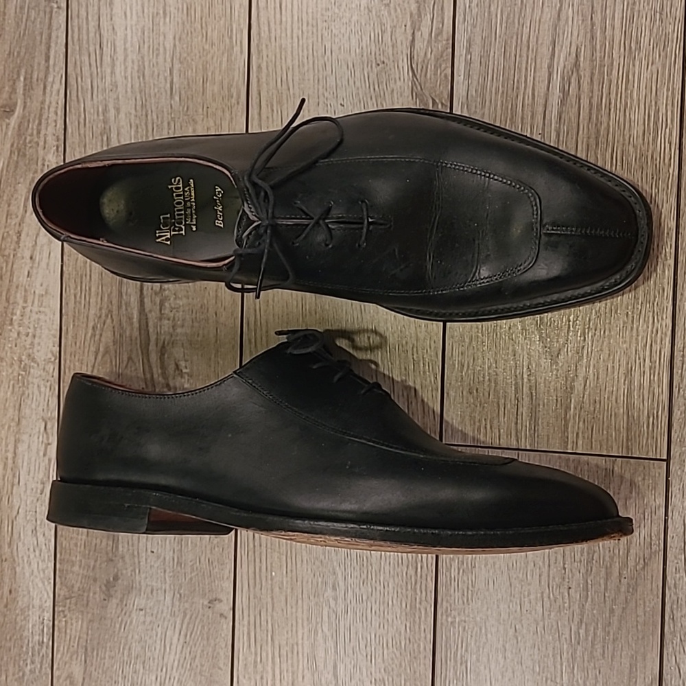 ALLEN EDMONDS Berkeley Black Leather Sz 9.5 D‎ Mens Split Toe Dress Shoes
